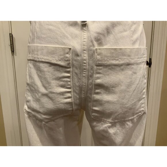 DL1961 White Denim "Susie" High Rise Paperbag Belted Jeans, Size 27 - Picture 6 of 8